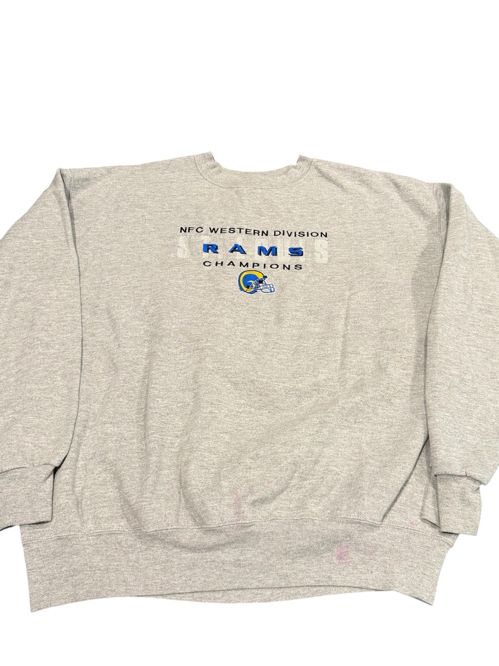 Vintage St. Louis Rams crewneck sweatshirt XL gray 90s NFC Champs Lee Sport